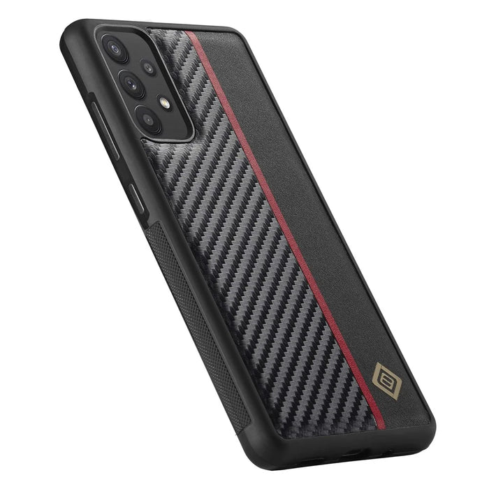 LC.IMEEKE Phone Case for Samsung Galaxy A32 5G / M32 5G , Carbon Fiber Texture PU Leather Coated TPU+EVA Cover - 7