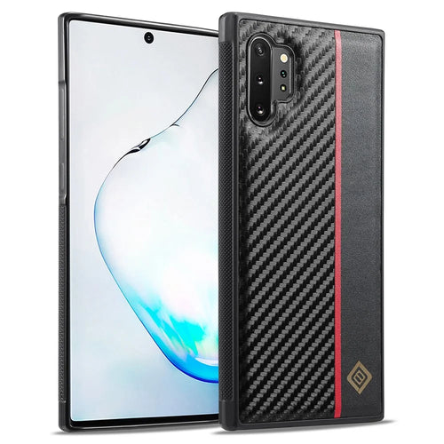 LC.IMEEKE Carbon Fiber Texture Case for Samsung Galaxy Note 10 Plus 4G , PU Leather+TPU+EVA Phone Cover - 1