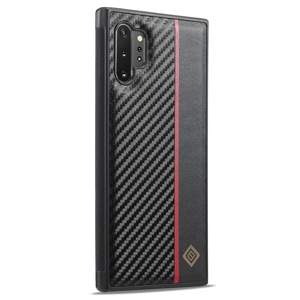 LC.IMEEKE Carbon Fiber Texture Case for Samsung Galaxy Note 10 Plus 4G , PU Leather+TPU+EVA Phone Cover - 2
