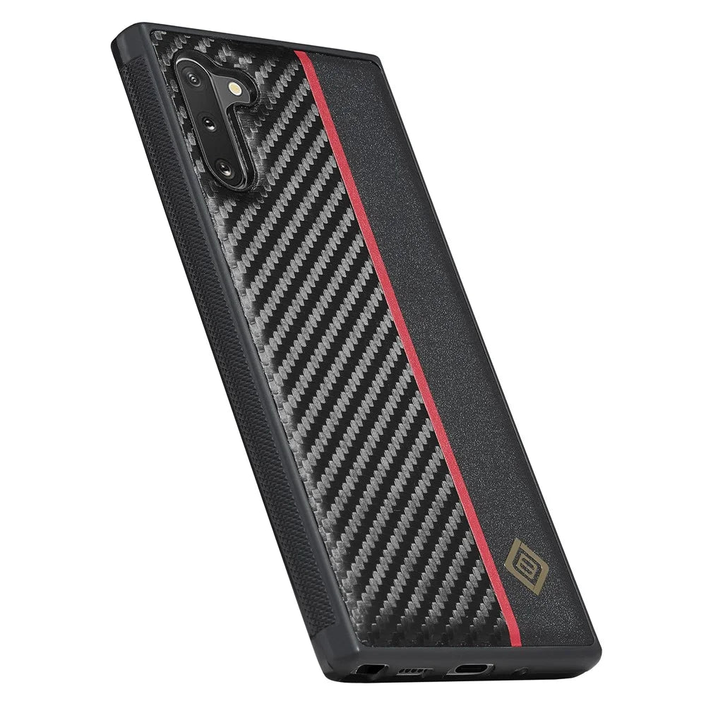LC.IMEEKE Carbon Fiber Texture Case for Samsung Galaxy Note 10 4G Anti-scratch PU Leather+TPU+EVA Phone Cover - 7