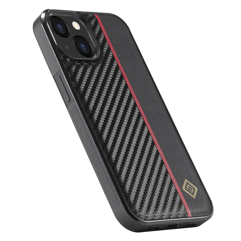 LC.IMEEKE For iPhone 13 mini 5.4 inch Phone Case Carbon Fiber Texture Anti-scratch Leather Coated TPU+EVA Cover - 7