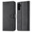 LC.IMEEKE For Samsung Galaxy S23 FE Wallet Case PU Leather Calf Texture Stand Flip Cover - Black - 1