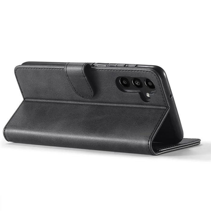 LC.IMEEKE For Samsung Galaxy S23 FE Wallet Case PU Leather Calf Texture Stand Flip Cover - Black - 4