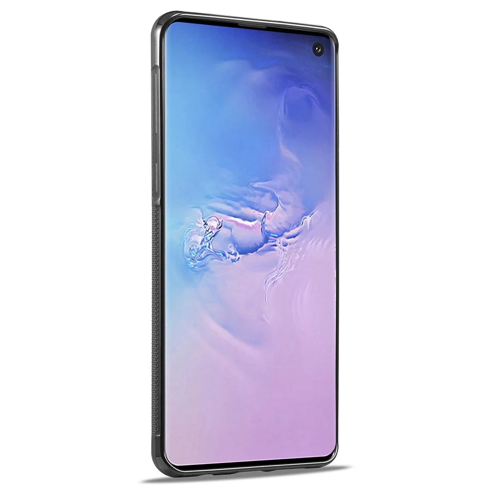 LC.IMEEKE For Samsung Galaxy S10 Scratch Resistant Carbon Fiber Texture Case PU Leather+TPU+EVA Phone Cover - 3