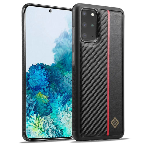 LC.IMEEKE For Samsung Galaxy S20 Plus 4G / 5G Phone Cover Carbon Fiber Texture Leather+TPU+EVA Back Case - 1