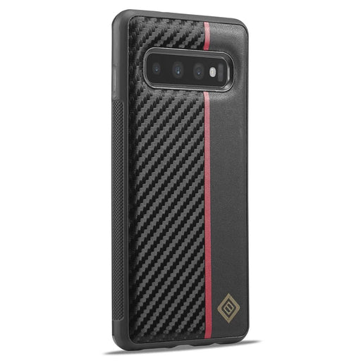 LC.IMEEKE For Samsung Galaxy S10 Plus PU Leather+TPU+EVA Case Carbon Fiber Texture Protective Phone Cover - 2
