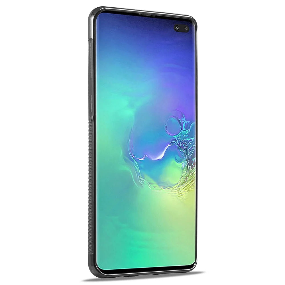 LC.IMEEKE For Samsung Galaxy S10 Plus PU Leather+TPU+EVA Case Carbon Fiber Texture Protective Phone Cover - 3