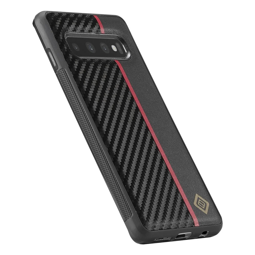 LC.IMEEKE For Samsung Galaxy S10 Plus PU Leather+TPU+EVA Case Carbon Fiber Texture Protective Phone Cover - 7
