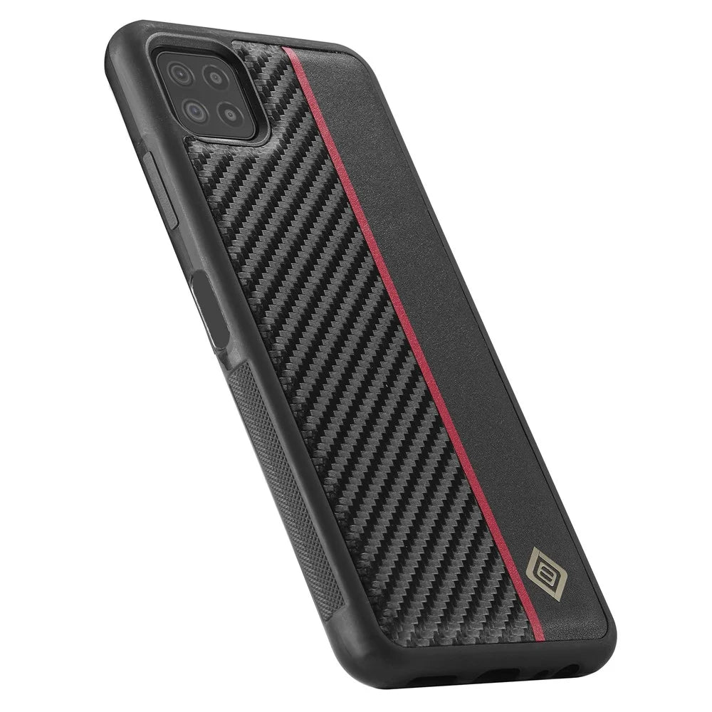 LC.IMEEKE Cell Phone Case for Samsung Galaxy A22 5G (EU Version) , Carbon Fiber Texture Leather+TPU+EVA Slim Cover - 7