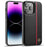 LC.IMEEKE For iPhone 14 Pro Max Carbon Fiber Splicing Cover PU Leather+TPU+EVA Shockproof Phone Case - 1
