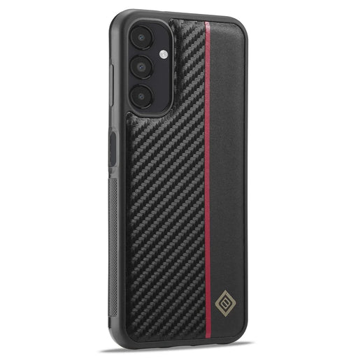 LC.IMEEKE Carbon Fiber Texture Case for Samsung Galaxy A14 4G / 5G , PU Leather Coated TPU+EVA Shock Absorption Phone Cover - 2