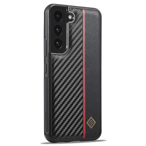 LC.IMEEKE Slim-Fit Phone Cover For Samsung Galaxy S21 FE 5G Carbon Fiber Texture PU Leather+TPU+EVA Shell - 2