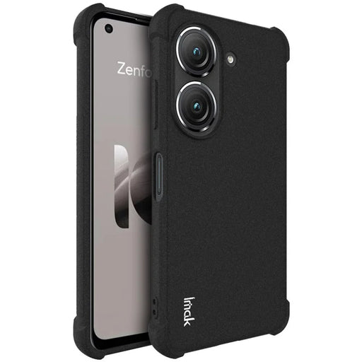 IMAK For Asus Zenfone 10 5G Matte Phone Protective Case Soft TPU Shockproof Back Cover - Black - 1