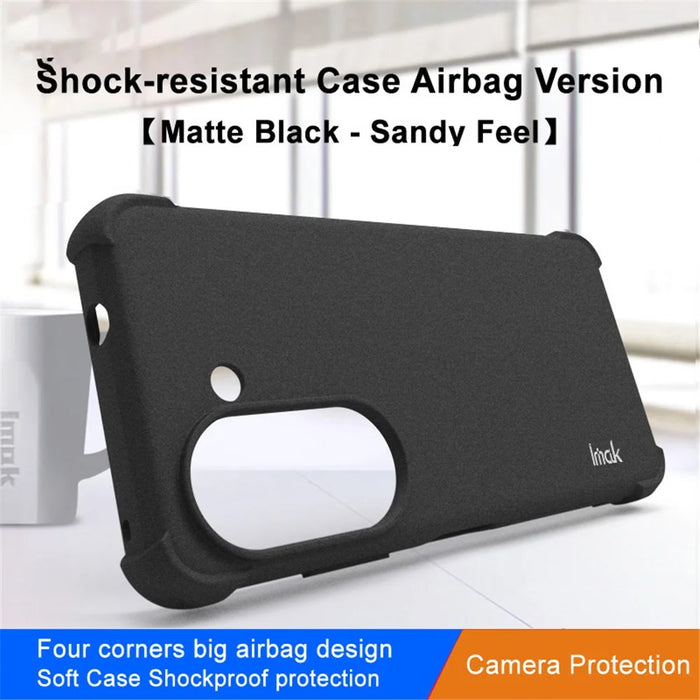 IMAK For Asus Zenfone 10 5G Matte Phone Protective Case Soft TPU Shockproof Back Cover - Black - 3