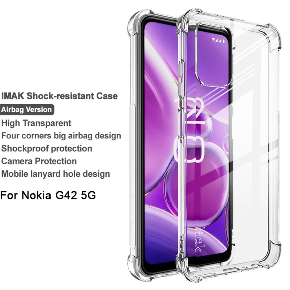 IMAK For Nokia G42 Anti-drop Soft TPU Back Cover Clear Phone Case Four Corner Cushioning Phone Shell - Transparent - 2