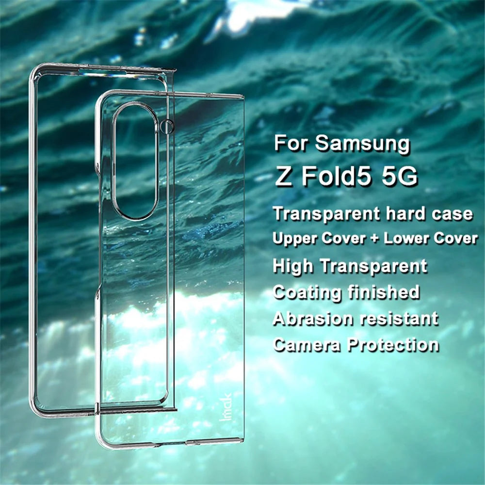 IMAK Crystal Case II Pro Phone Case for Samsung Galaxy Z Fold5 5G , Two-Piece Design Hard PC Clear Cover (Upper Cover+Lower Cover) - 4