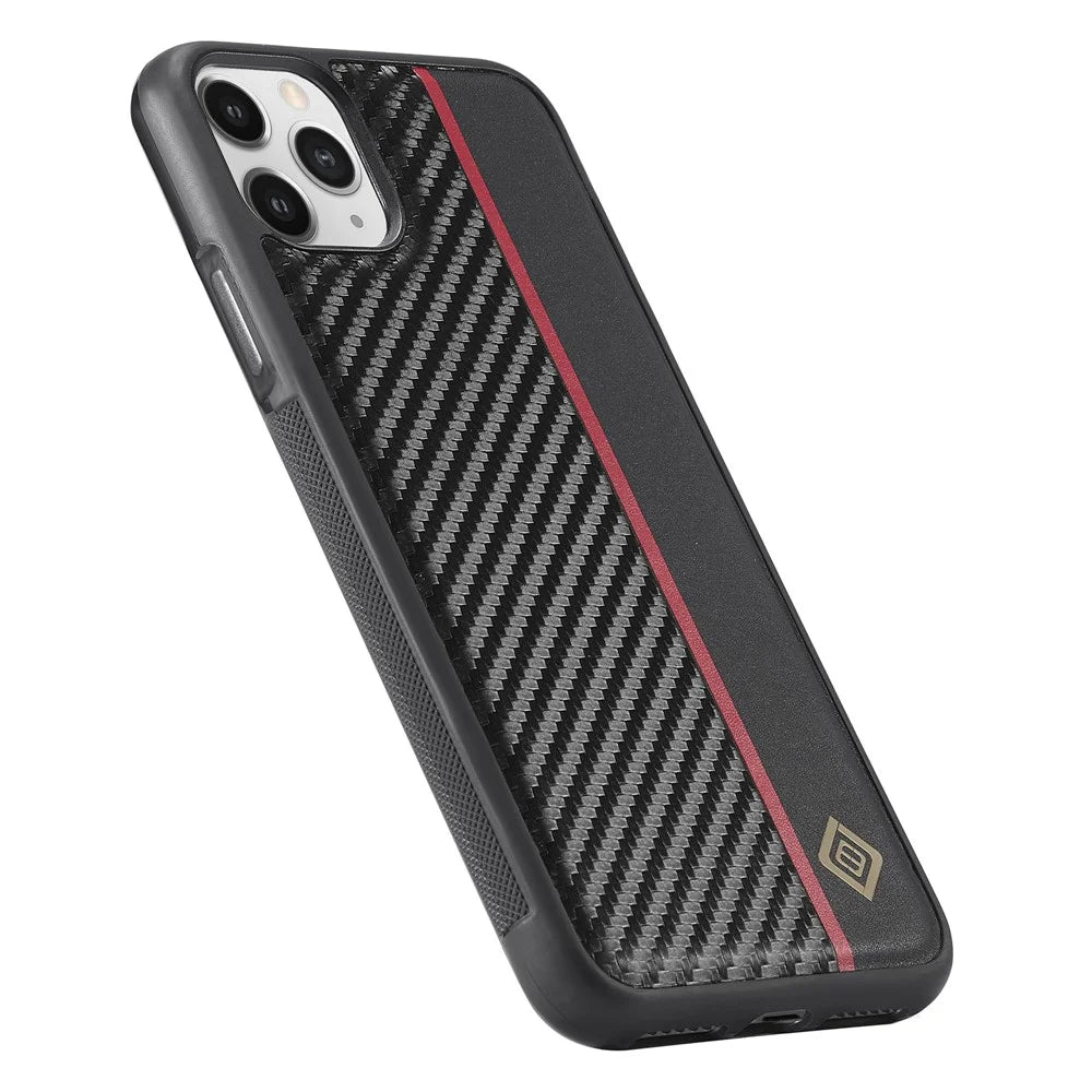 LC.IMEEKE For iPhone 11 Pro Anti-Scratch Phone Cover Carbon Fiber Texture PU Leather+TPU+EVA Shell - 7