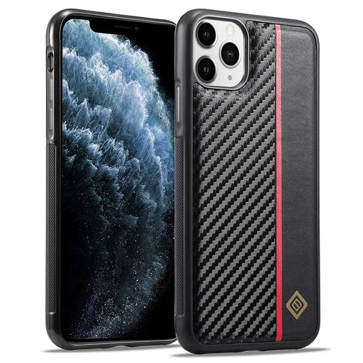 LC.IMEEKE For iPhone 11 Pro Max Cell Phone Cover Carbon Fiber Texture PU Leather+TPU+EVA Shell Case - 1