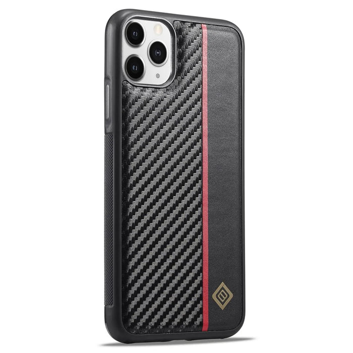 LC.IMEEKE For iPhone 11 Pro Max Cell Phone Cover Carbon Fiber Texture PU Leather+TPU+EVA Shell Case - 2