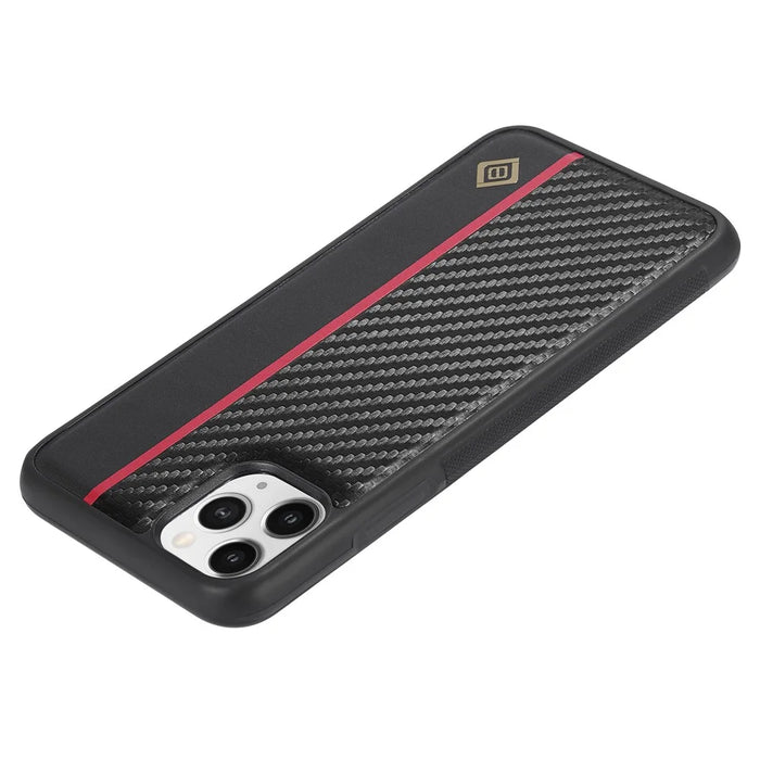 LC.IMEEKE For iPhone 11 Pro Max Cell Phone Cover Carbon Fiber Texture PU Leather+TPU+EVA Shell Case - 5