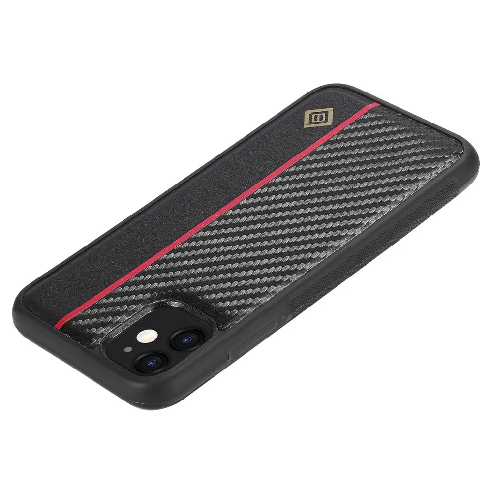 LC.IMEEKE For iPhone 11 Smartphone Case Carbon Fiber Texture PU Leather+TPU+EVA Shell Cover - 5