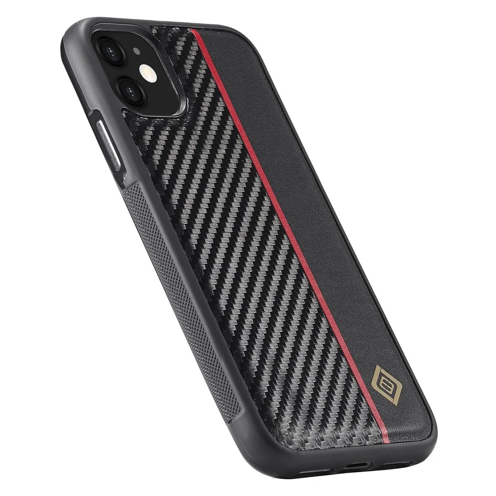 LC.IMEEKE For iPhone 11 Smartphone Case Carbon Fiber Texture PU Leather+TPU+EVA Shell Cover - 7