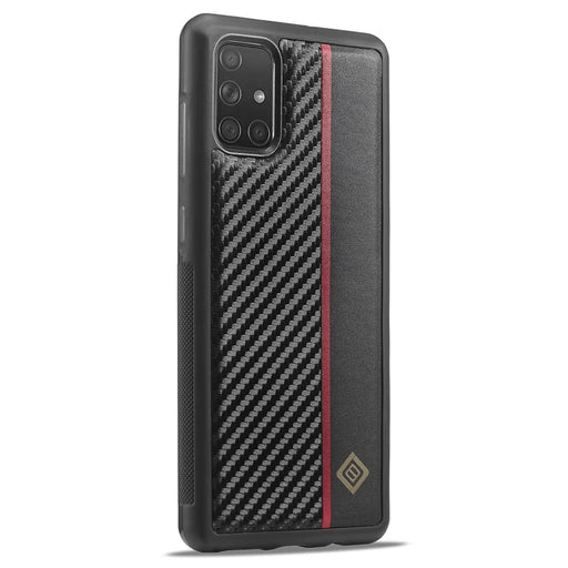 LC.IMEEKE For Samsung Galaxy A51 4G SM-A515 Slim-Fit Phone Cover Carbon Fiber Texture PU Leather+TPU+EVA Shell - 2