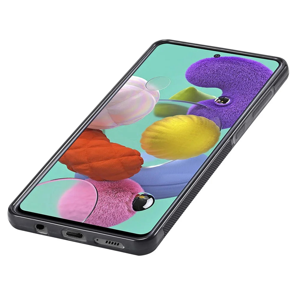 LC.IMEEKE For Samsung Galaxy A51 4G SM-A515 Slim-Fit Phone Cover Carbon Fiber Texture PU Leather+TPU+EVA Shell - 6