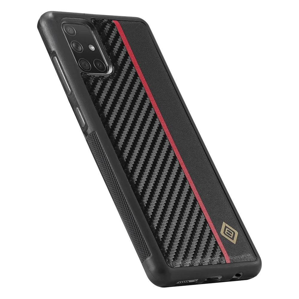 LC.IMEEKE For Samsung Galaxy A51 4G SM-A515 Slim-Fit Phone Cover Carbon Fiber Texture PU Leather+TPU+EVA Shell - 7