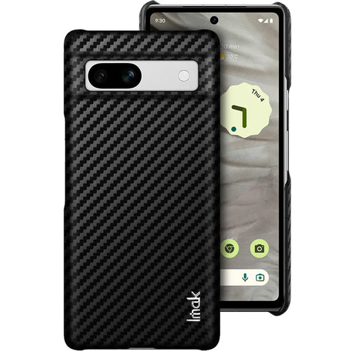 IMAK Ruiyi Series for Google Pixel 7a Mobile Phone Cover Shockproof PC + PU Leather Phone Case - Carbon Fiber Texture - 1