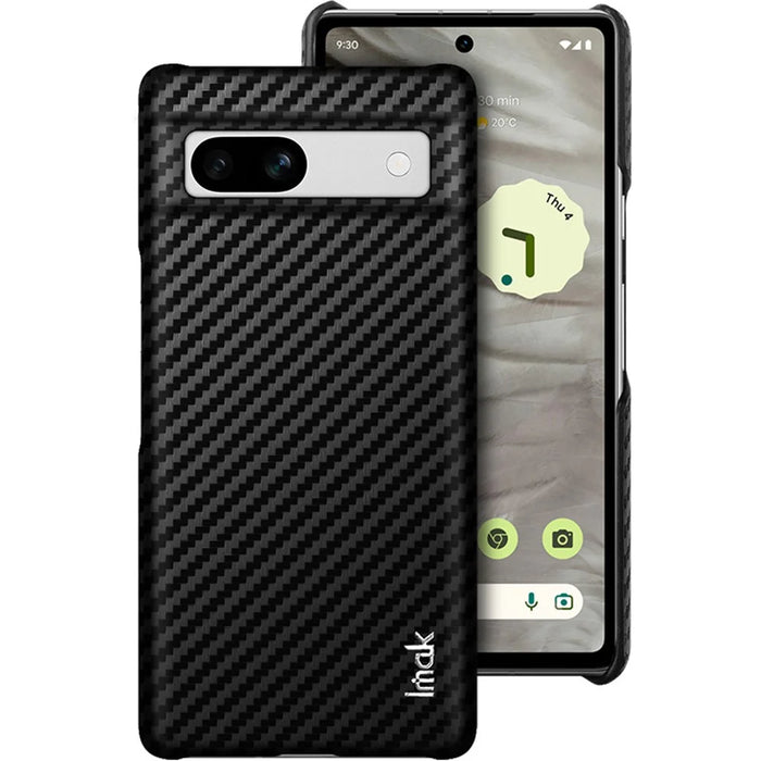 IMAK Ruiyi Series for Google Pixel 7a Mobile Phone Cover Shockproof PC + PU Leather Phone Case - Carbon Fiber Texture - 1