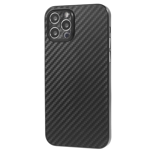 For iPhone 12 Pro 6.1 inch Carbon Fiber Texture PC Cover Super Thin Phone Case (Precise Lens Cutout) - Black - 1