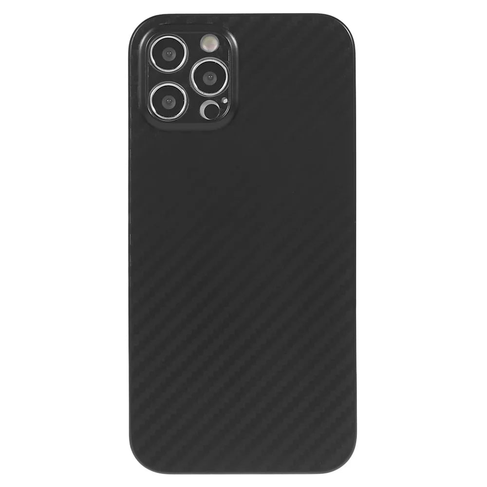 For iPhone 12 Pro 6.1 inch Carbon Fiber Texture PC Cover Super Thin Phone Case (Precise Lens Cutout) - Black - 2