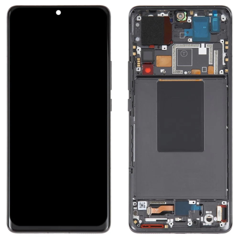 For Xiaomi 12 Pro 5G / 12S Pro 5G OEM Grade S AMOLED Screen and Digitizer Assembly + Frame Part (without Logo) - Black - 1