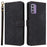 For Nokia C300 Phone Case RFID Blocking Wallet Stand PU Leather Anti-fall Cover with Strap - Black - 1