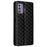 Phone Shell for Nokia C300 Bump Proof PU Leather Rhombus Imprinted Wallet Case Stand Flip Cover - Black - 7