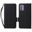 For Nokia C300 Litchi Texture PU Leather Case Wallet Stand Anti-Fingerprint Cell Phone Cover with Strap - Black - 1