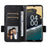 For Nokia C300 Litchi Texture PU Leather Case Wallet Stand Anti-Fingerprint Cell Phone Cover with Strap - Black - 2