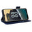 For Nokia C300 Litchi Texture PU Leather Case Wallet Stand Anti-Fingerprint Cell Phone Cover with Strap - Black - 3