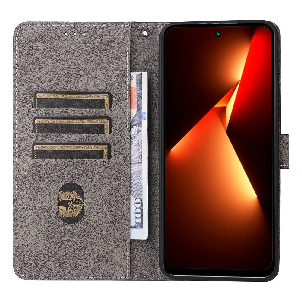 For TECNO Pova Neo 3 4G LH6n Leather Phone Case RFID Blocking Wallet Stand Anti-Fall Cover with Strap - Black - 2