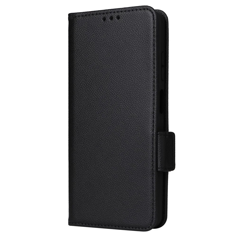 For Nokia G42 Litchi Texture PU Leather Case Wallet Stand Shockproof Phone Cover with Strap - Black - 7