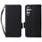 For Samsung Galaxy S23 FE Anti-scratch Litchi Texture PU Leather Case Wallet Stand Phone Cover with Strap - Black - 1