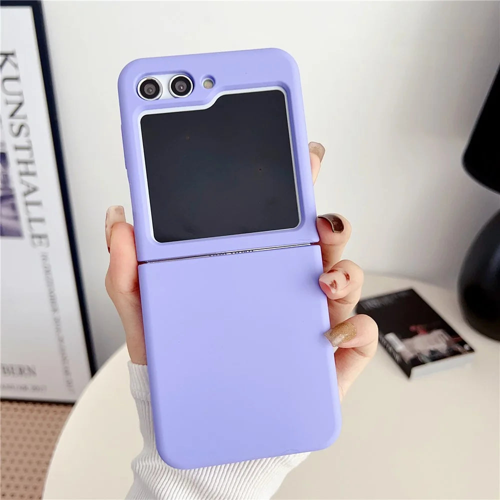Silicone Phone Case for Samsung Galaxy Z Flip5 5G , Anti-scratch Protective Folding Phone Cover - Purple - 2