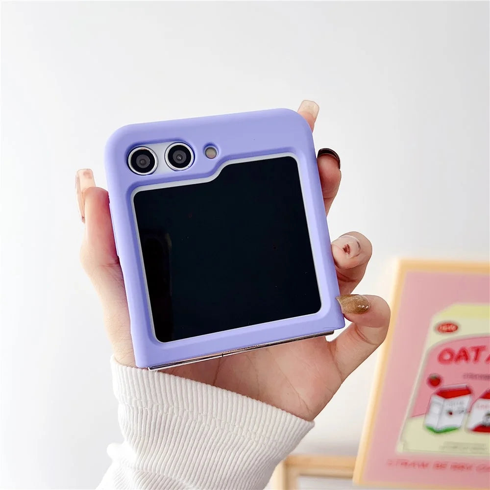 Silicone Phone Case for Samsung Galaxy Z Flip5 5G , Anti-scratch Protective Folding Phone Cover - Purple - 3