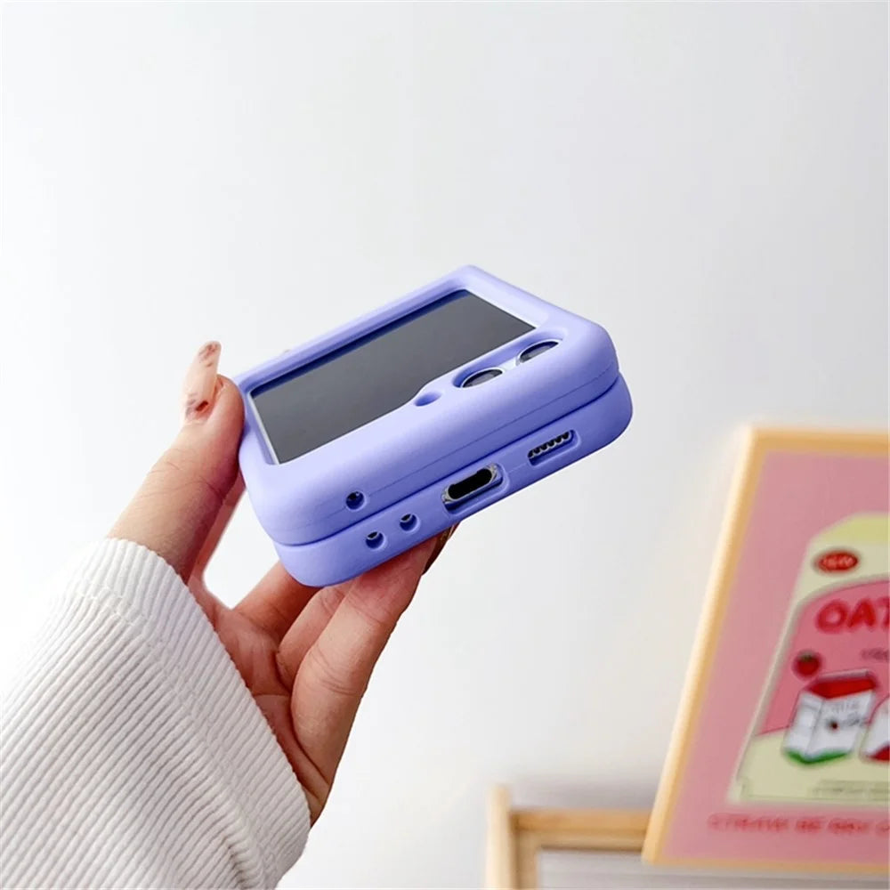 Silicone Phone Case for Samsung Galaxy Z Flip5 5G , Anti-scratch Protective Folding Phone Cover - Purple - 5