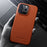 MELKCO For iPhone 14 Pro Genuine Cow Leather + PC Phone Cover Anti-scratch Case - Orange - 2