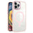 For iPhone 15 Pro Transparent Back Cover Compatible with MagSafe PC+TPU Phone Case - Pink - 1