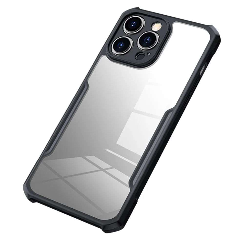 XUNDD For iPhone 15 Pro Acrylic+TPU Phone Cover Drop-proof Protective Case - Black - 1