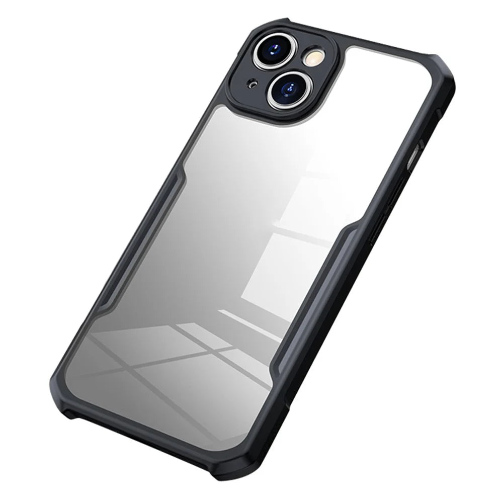 XUNDD Anti-scratch Phone Case for iPhone 15 Plus , Acrylic+TPU Mobile Phone Cover - Black - 1