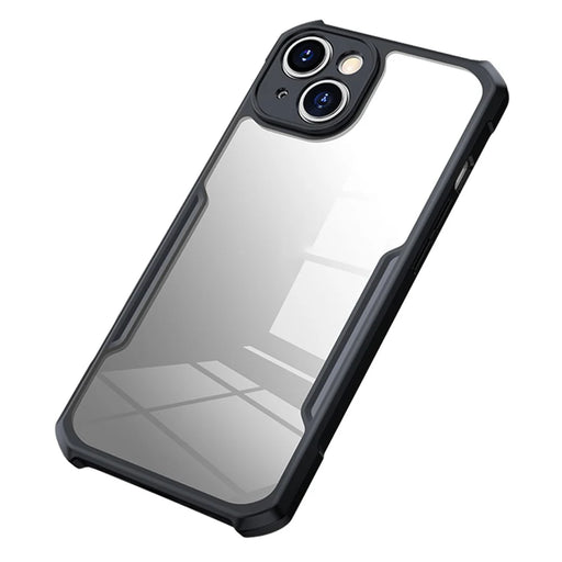 XUNDD Anti-scratch Phone Case for iPhone 15 Plus , Acrylic+TPU Mobile Phone Cover - Black - 1